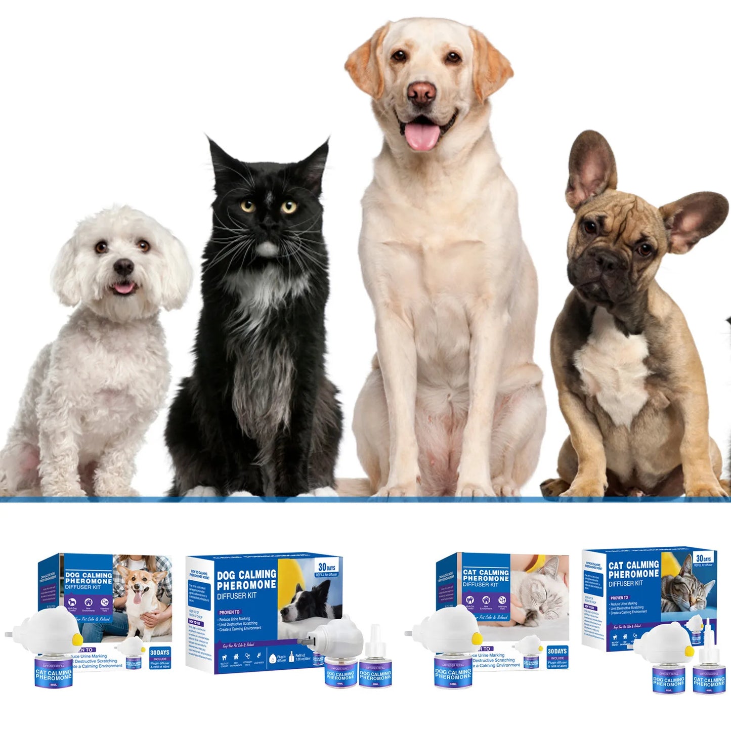 🐾 CalmCuddle™ Natural Calming Pheromone Diffuser — Long-Lasting Comfort for Cats & Dogs