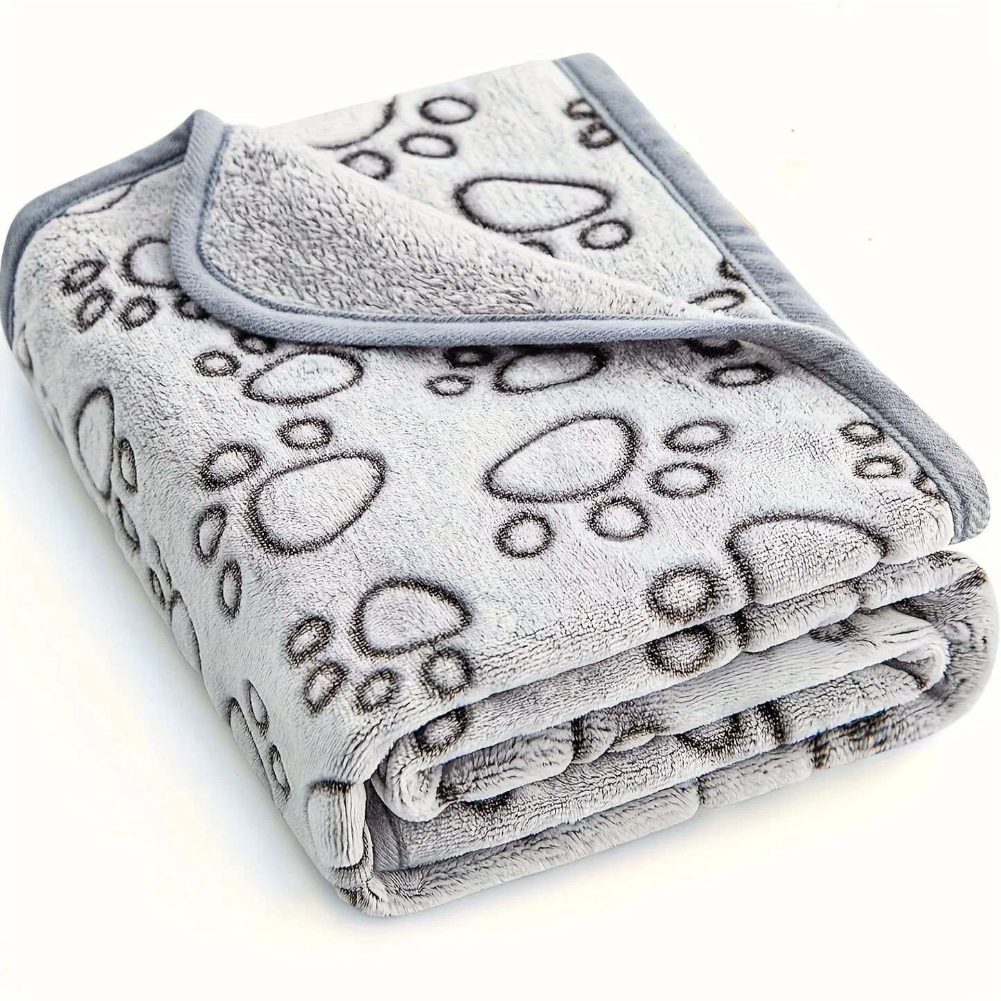 CalmCuddle™ Paw Print Blanket — Soft, Cozy, Machine-Washable Comfort for Dogs & Puppies