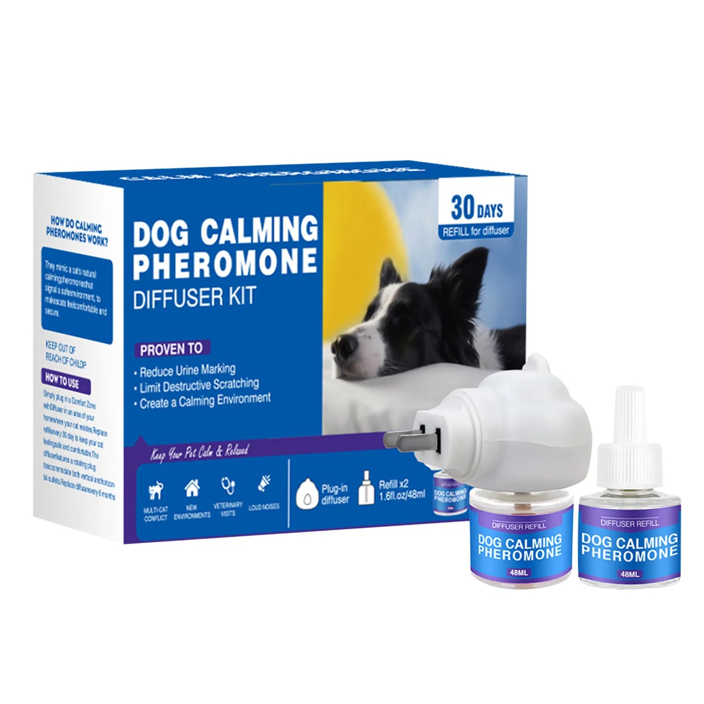 🐾 CalmCuddle™ Natural Calming Pheromone Diffuser — Long-Lasting Comfort for Cats & Dogs