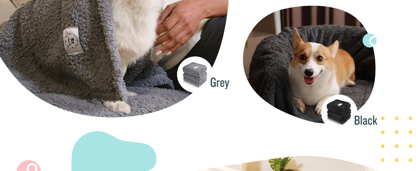 Ultra-Soft Calming Pet Blanket — Fluffy Sherpa Fleece Throw for Dogs, Puppies & Cats