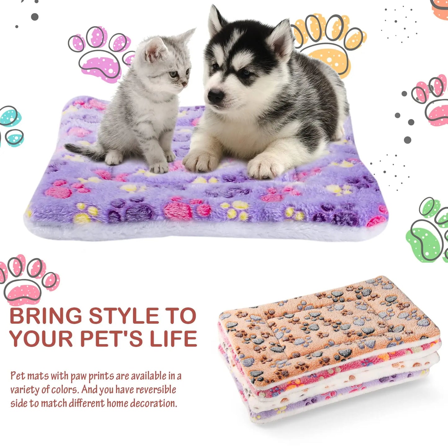 🐾 CalmCuddle™ Pet Sleeping Mat — Cozy, Washable Dog & Cat Bed for Small & Large Pets