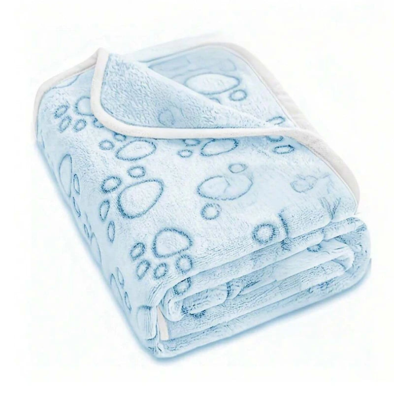 CalmCuddle™ Paw Print Blanket — Soft, Cozy, Machine-Washable Comfort for Dogs & Puppies