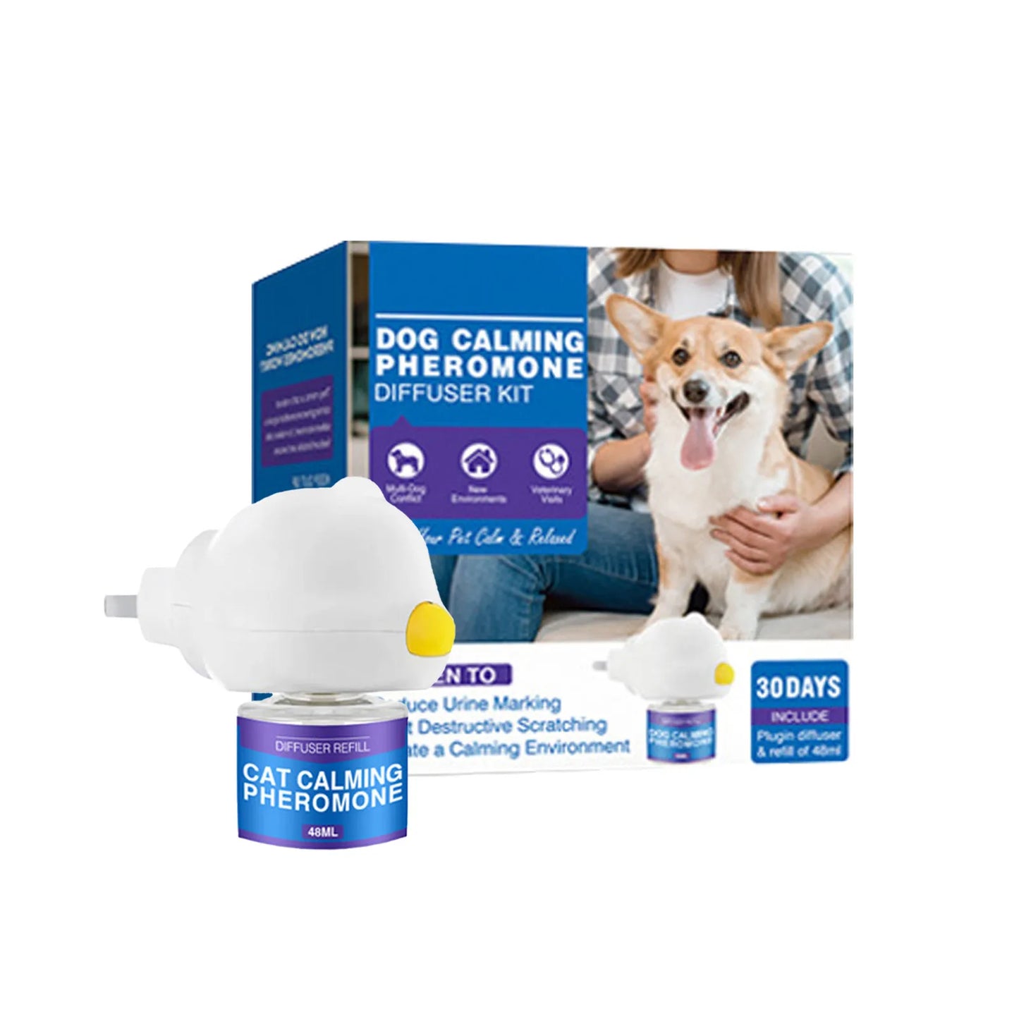 🐾 CalmCuddle™ Natural Calming Pheromone Diffuser — Long-Lasting Comfort for Cats & Dogs