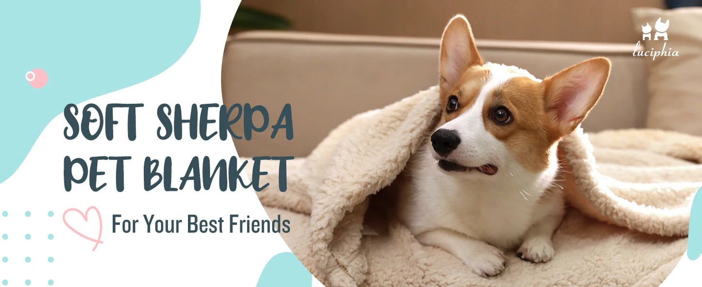 Ultra-Soft Calming Pet Blanket — Fluffy Sherpa Fleece Throw for Dogs, Puppies & Cats