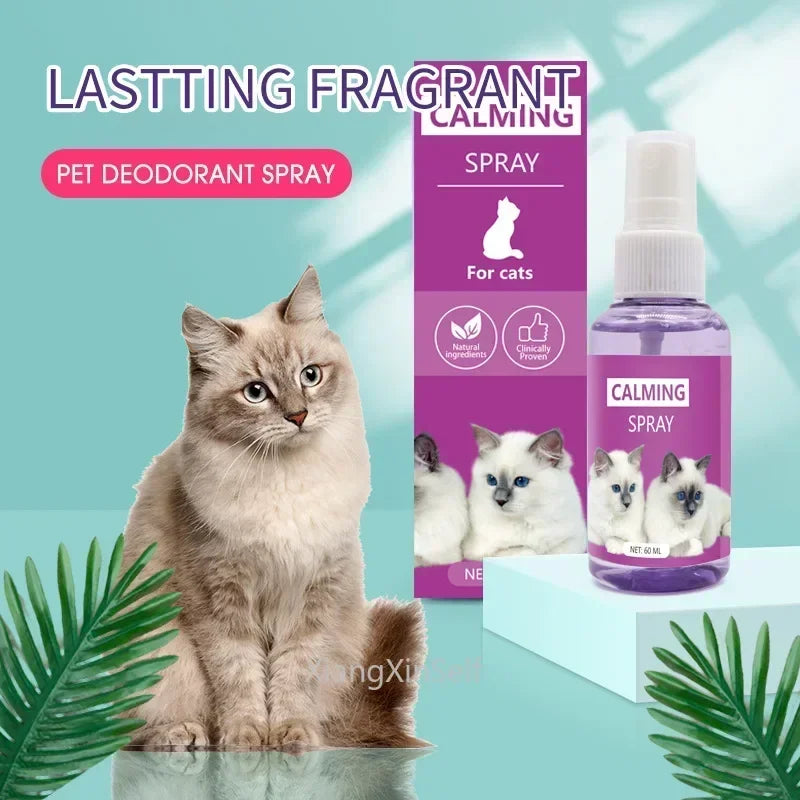 🐾 CalmCuddle™ Feline Calming Spray — 60ml Anti-Stress Pheromone Spray for Cats