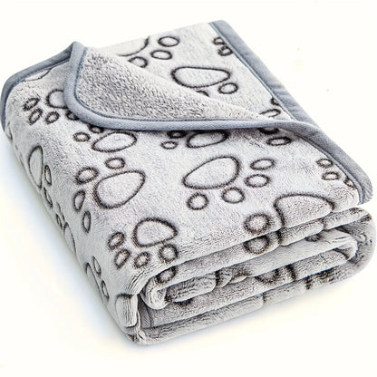 CalmCuddle™ Paw Print Blanket — Soft, Cozy, Machine-Washable Comfort for Dogs & Puppies