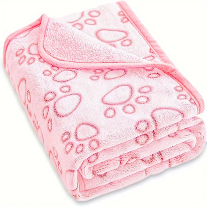 CalmCuddle™ Paw Print Blanket — Soft, Cozy, Machine-Washable Comfort for Dogs & Puppies